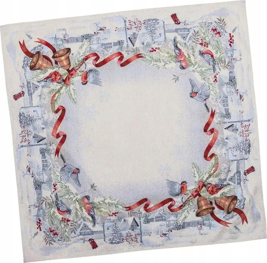 Abrosz gobelin 97x100cm-elegáns karácsonyi mintás téli csengettyű