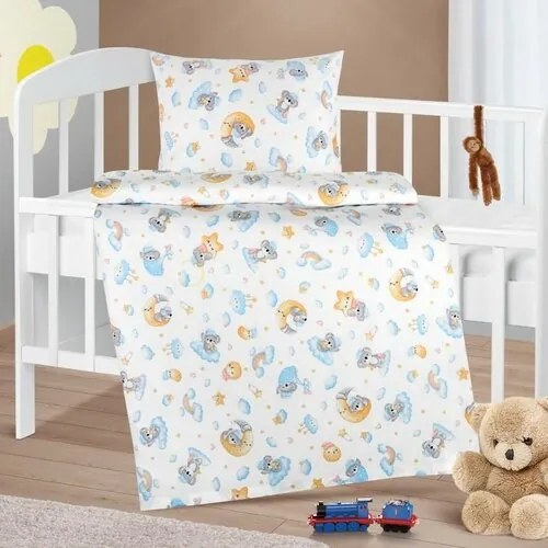 Bellatex Gyermek pamut ágynemő Agáta Koala, hold,90 x 135 cm, 45 x 60 cm