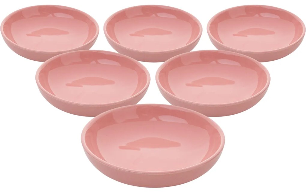 6 darab Lunis kerámia tál 13 cm, rózsaszín
