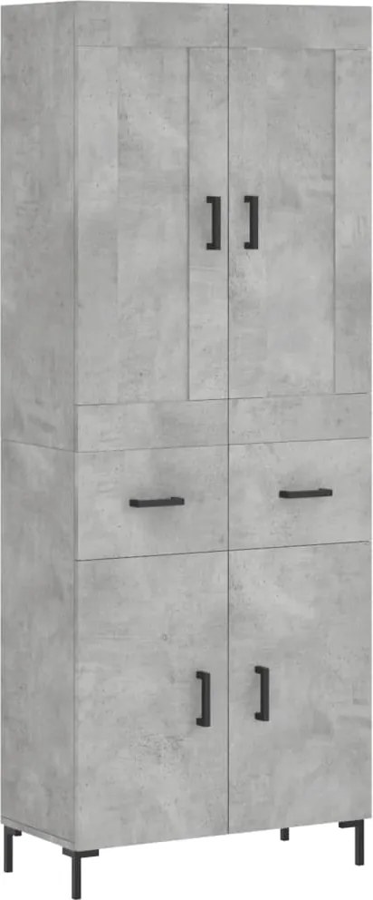 vidaXL betonszürke szerelt fa magasszekrény 69,5 x 34 x 180 cm