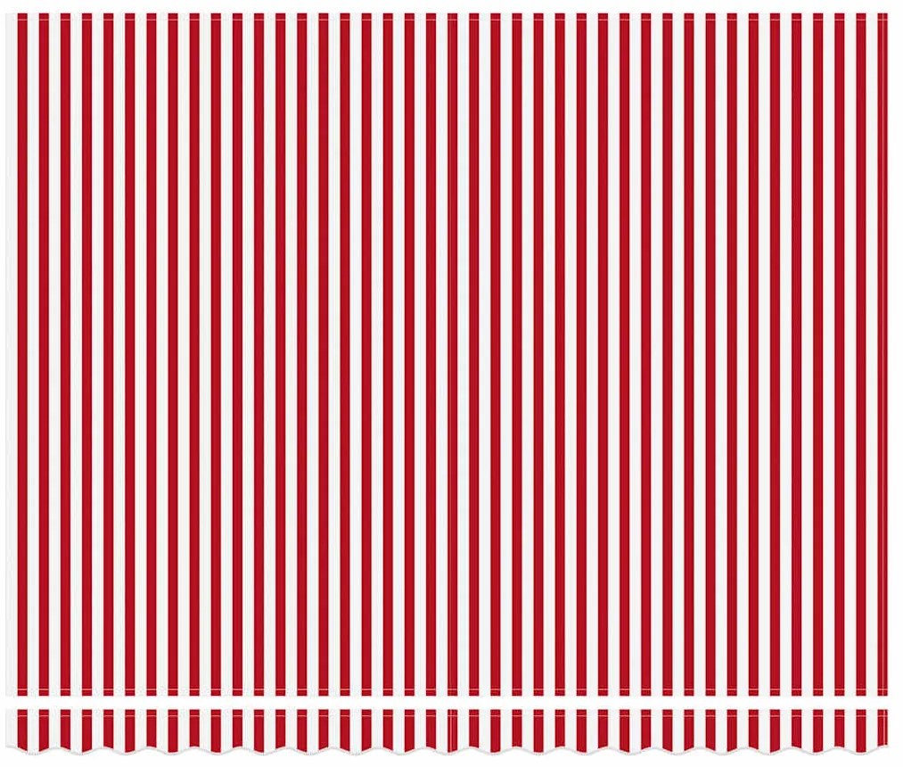 Behúzható napellenző Piros és fehér csíkos 400x300 cm szövet