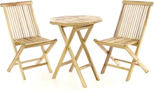 DIVERO Kerti bútor készlet Ø60 cm asztal + 2 szék