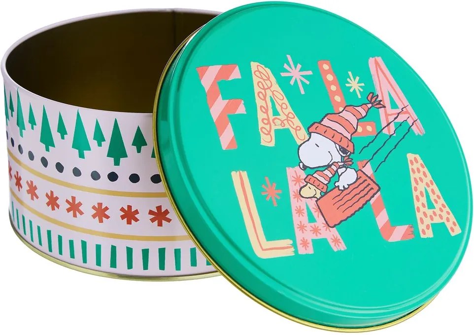 PEANUTS fém tárolódoboz Ø13,5 cm, Snoopy FaLaLa