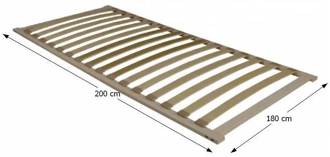 Lemezes ágyrács 200x180 cm Flex 3-zónás. 752077