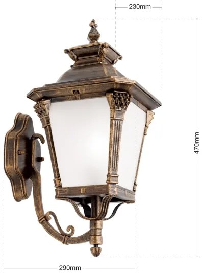 Orion - Kültéri fali lámpa AIKO 1xE27/60W/230V IP23 bronz/patina