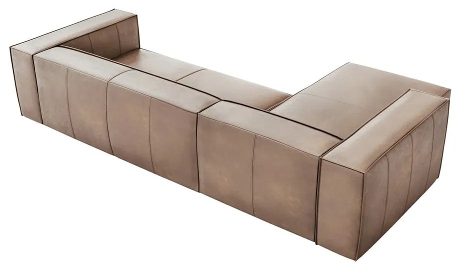 Világosbarna bőr sarokkanapé (bal oldali) Madame – Windsor &amp; Co Sofas