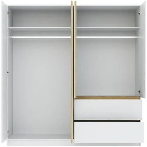 BASIT Gardróbszekrény Fehér Színben 195 cm