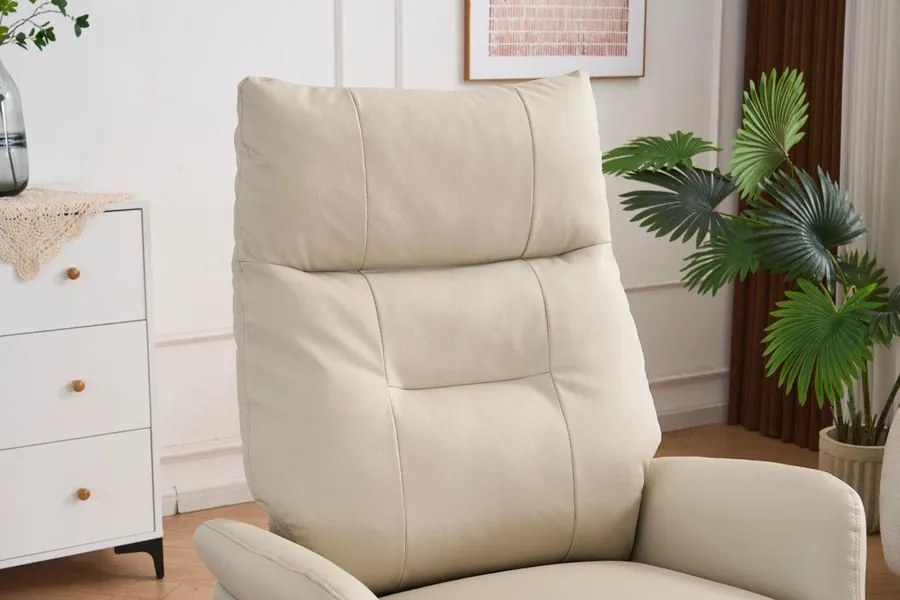 VASHOME Elektromos relaxációs fotel állítható háttámlávalés lábzsámollyal, USB töltővel, Bézs