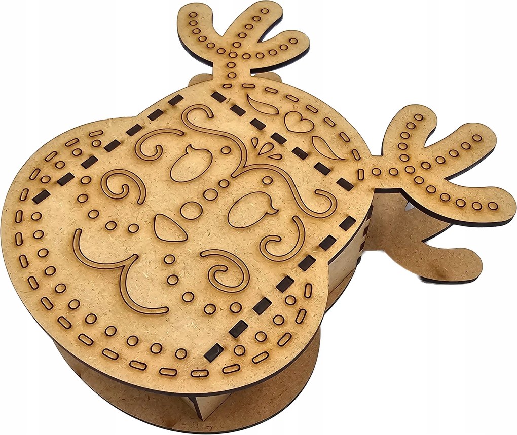 Fából készült Rénszarvas Pénzdoboz Ajándékba, Karácsonyra