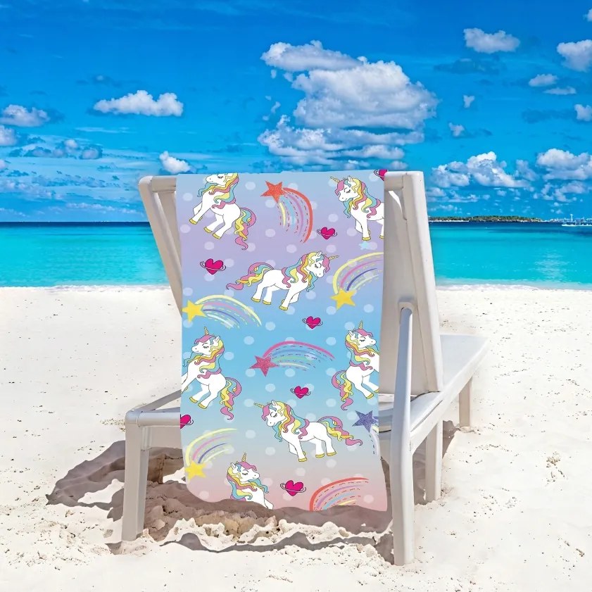 Strandtörölköző UNICORN PONNY 100x180 cm színes, 100% mikroszálas