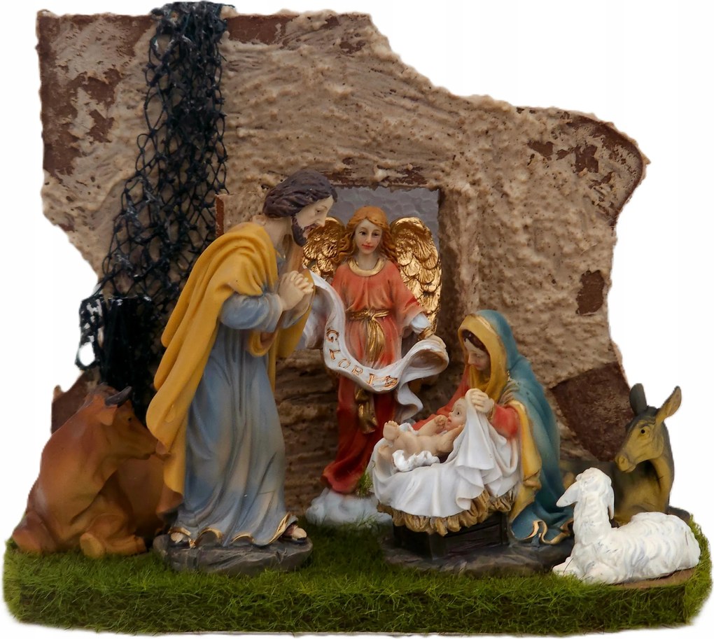 Karácsonyi Betlehem Szent József Figurákkal 10cm magas 18x10cm 15cm magas