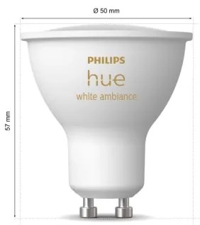 KÉSZLET 2x LED Dimmelhető izzó Philips Hue WHITE AMB. GU10/4,2W/230V 2200-6500K