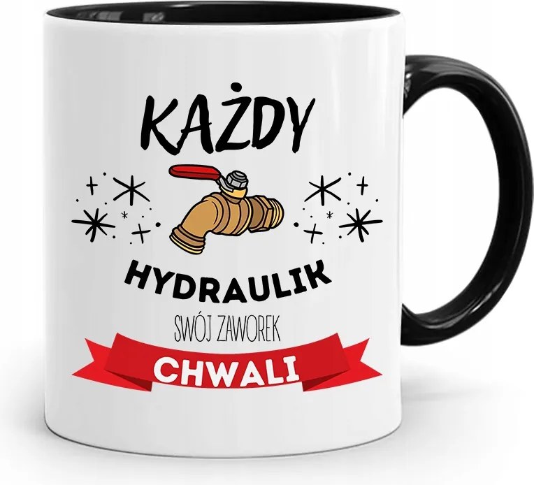 Bögre Fekete Ajándék Vízvezeték Szelep Nyomtatott Fényképpel