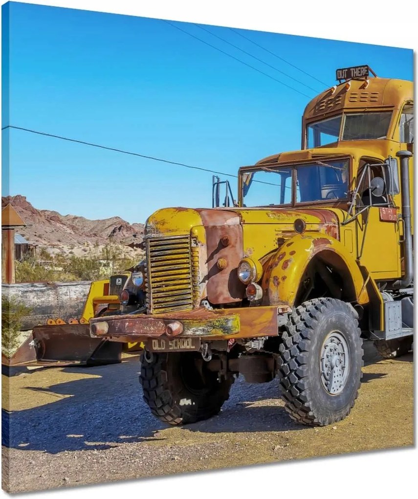 Vászonkép 50x50 Sárga munkakocsi az USA-ból