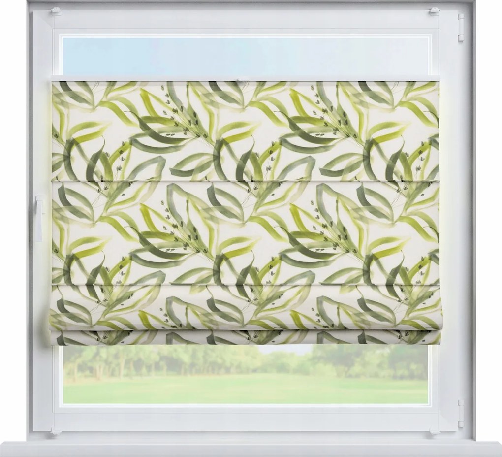 Római pliszírozott roló Szicília 110x150 fehér-zöld