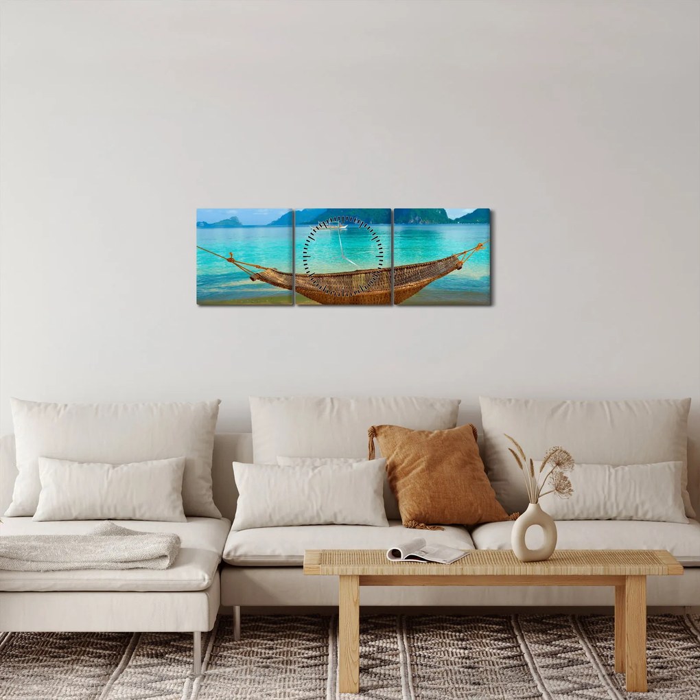 Kép - Hálóágy a tengerparton (órával) (90x30 cm)