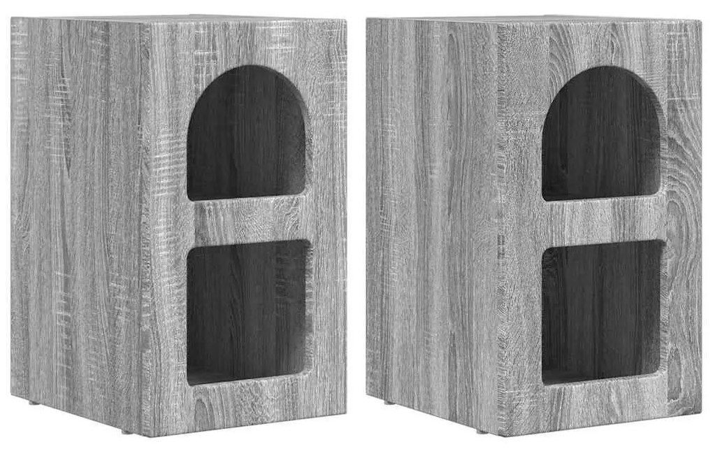 Éjjeli asztal 2 pcs Szürke Sonoma 29.5 x 35 x 50 cm Faanyag