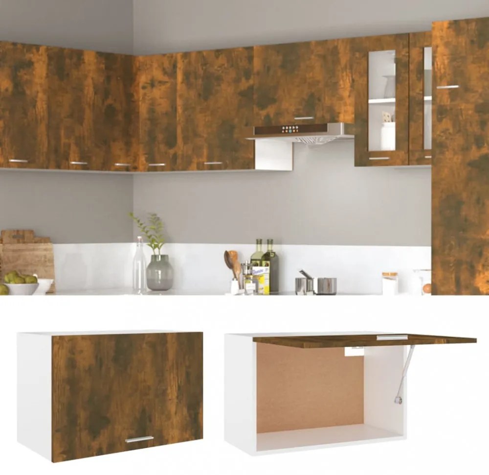 “Lyon” füstös tölgy színű szerelt fa függőszekrény 60x31x40 cm