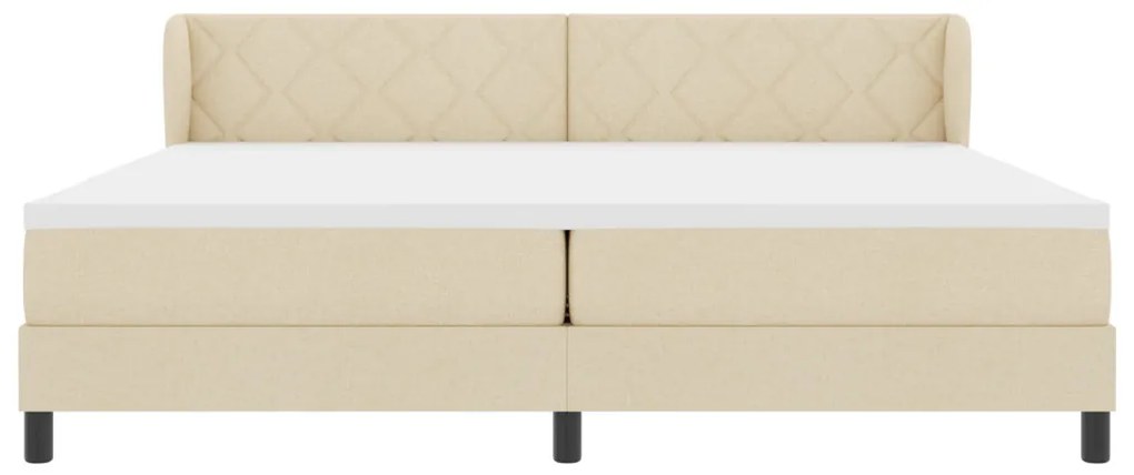 Boxspring Ágy Mattal Krém 200x200 cm Szövet