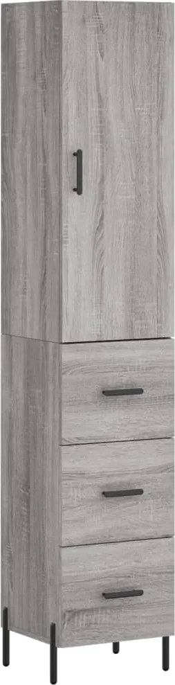 vidaXL szürke sonoma szerelt fa magasszekrény 34,5 x 34 x 180 cm