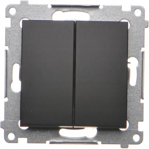 Simon 54 Kapcsoló Dupla Lépcsőkapcsoló Led háttérvilágítással Fekete Matt