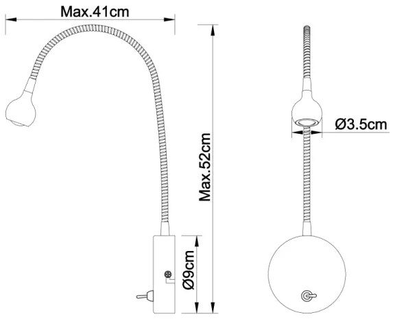 Globo 24109W - LED flexibilis lámpa SERPENT 1xLED/3W/230V