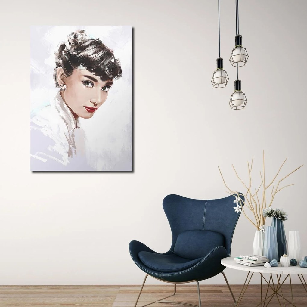 Gario Vászonkép Audrey Hepburn fehérben - Dmitry Belov Méret: 40 x 60 cm
