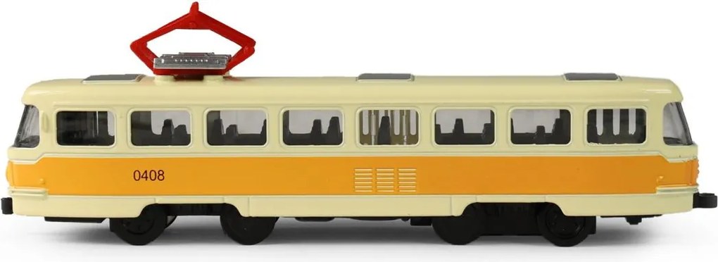 RAPPA Fém cseh retró villamos Tatra T3 nyitható középső ajtóval - 16 cm - sárga