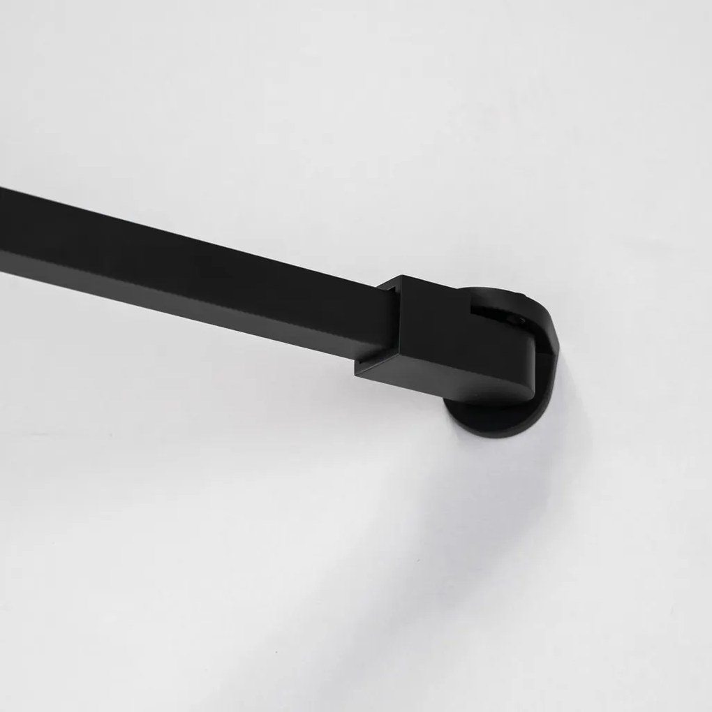 Stuxi Bari Black 90x100 aszimmetrikus nyílóajtós zuhanykabin 6 mm vízlepergető biztonsági üveggel, matt fekete