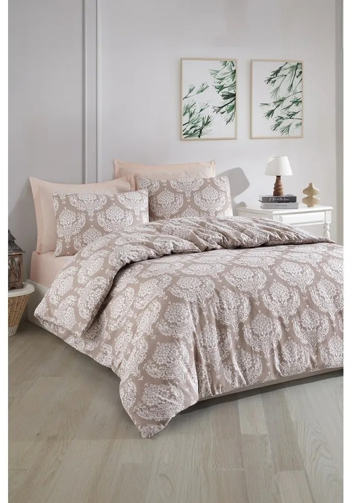 Barna kétszemélyes ágyneműhuzat 200x200 cm Post – Mijolnir