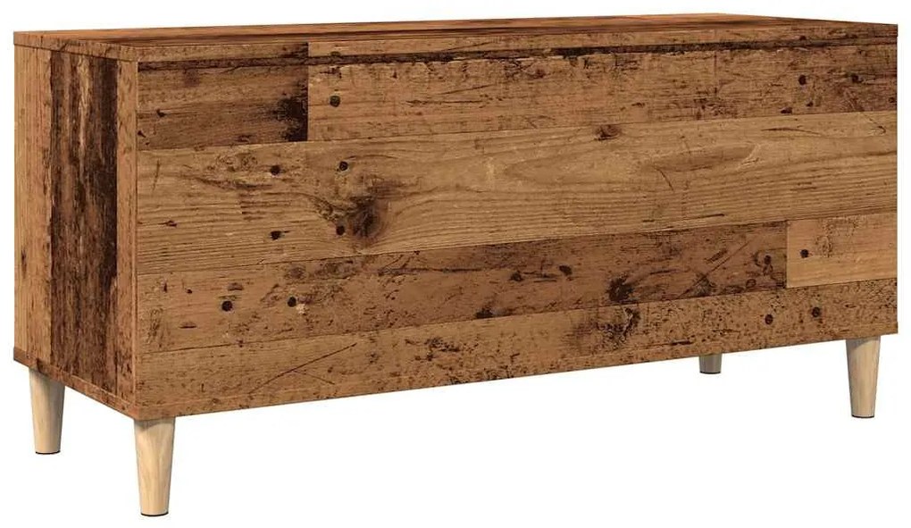 antik fa színű szerelt fa hanglemezszekrény 100 x 38 x 48 cm