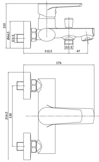 Cersanit S951-559 - MODUO fekete fürdőkád csaptelep
