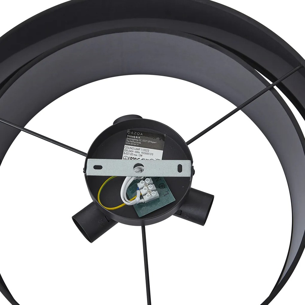 Modern mennyezeti lámpa fekete 50 cm 3-lámpás - Drum Duo