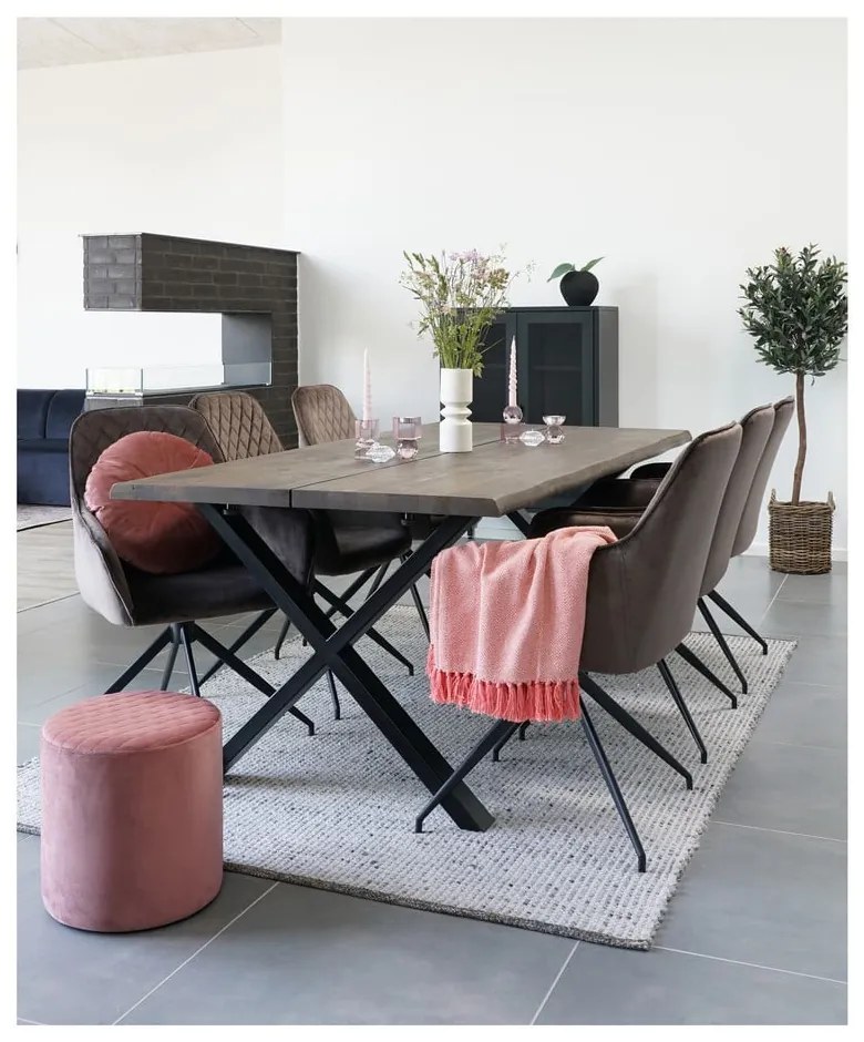 Fekete fém tálalószekrény 80x120 cm Melbourne – House Nordic