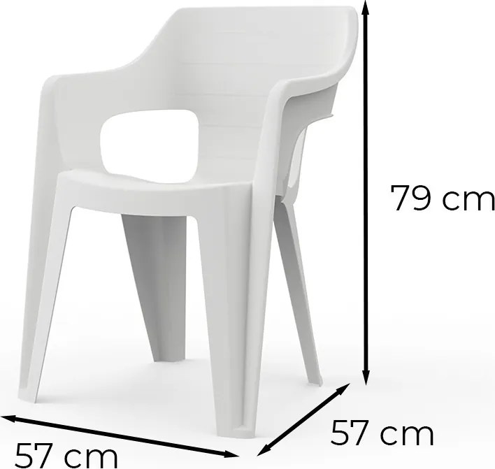 Bilbao Iowback műanyag kartámaszos kerti szék fehér