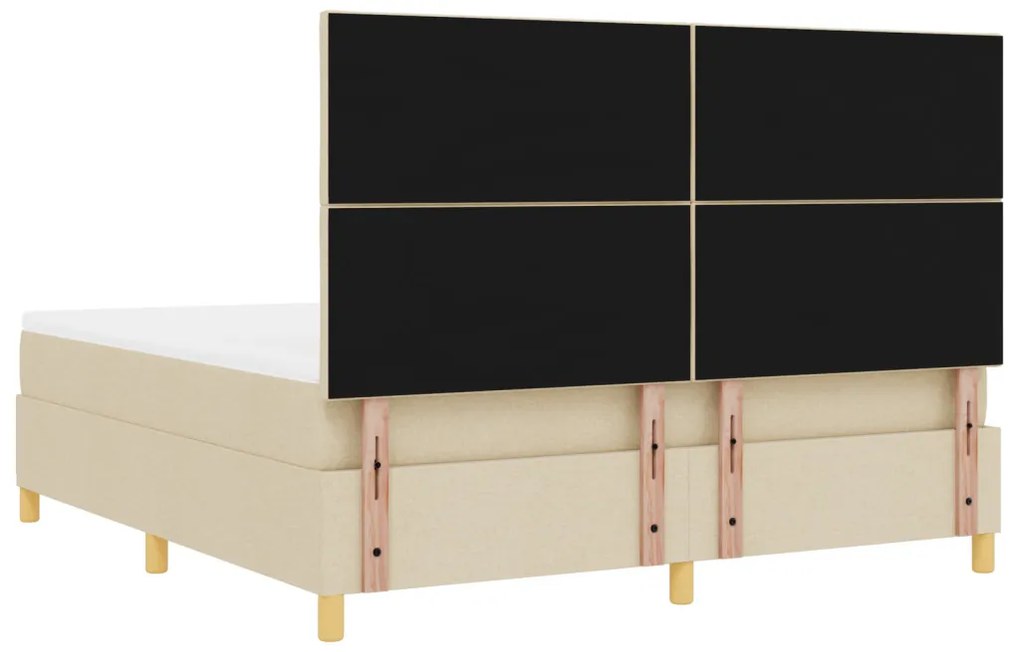 Box Spring Ágy Matraccal Krém Szuper Király Szövet