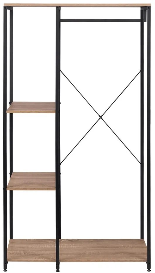 Intenso Home ruhafogas polcokkal 90 x 167cm sonoma tölgy | Előszobai ruhatároló cipőtartóval / nyitott gardrób