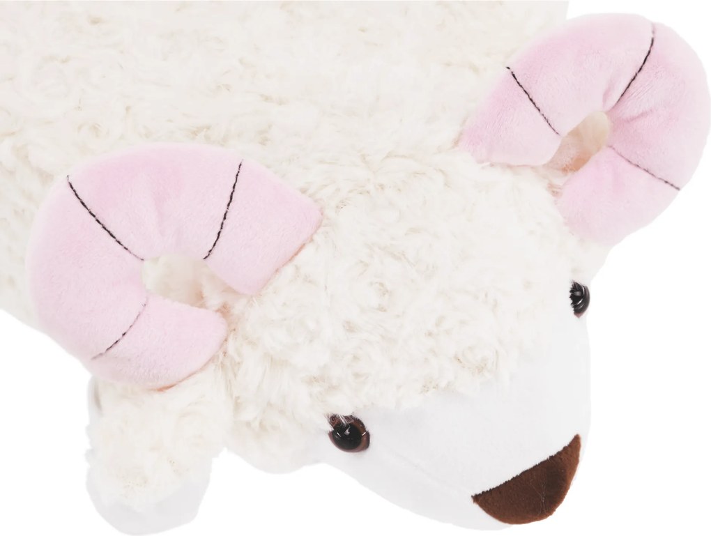 Zsámoly bárány alakban, Velvet szövet fehér/rózsaszín/természetes, LOLA