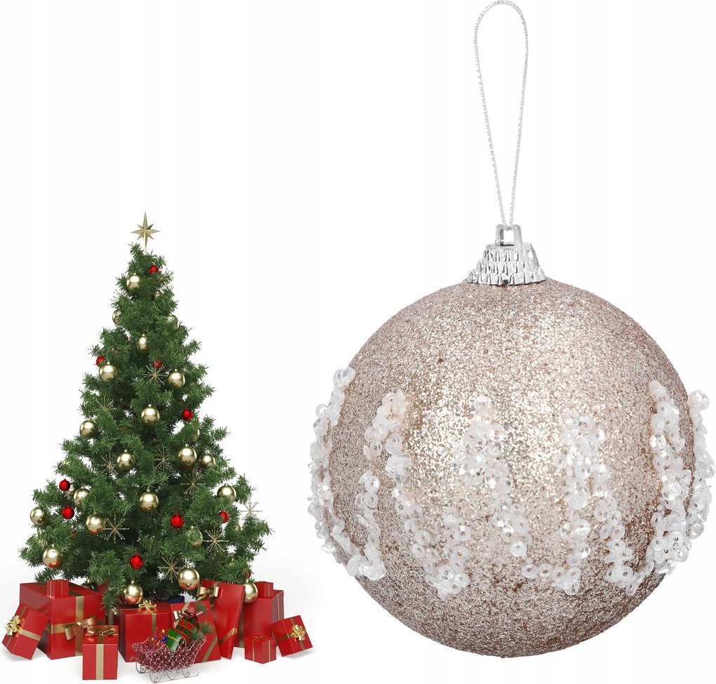 Karácsonyfa Bomba karácsonyi díszek műanyag törhetetlen nád 8 cm