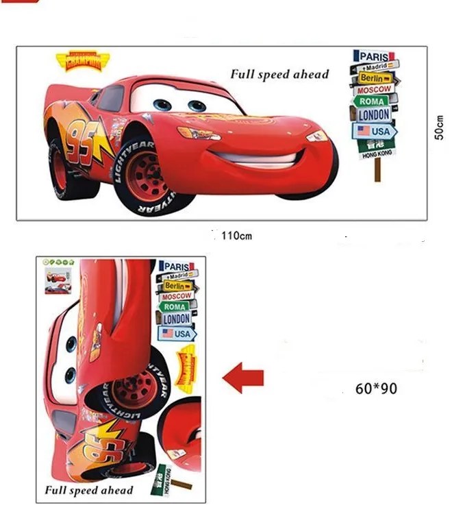 Vidám Fal Matrica Villám McQueen Verdák Cars