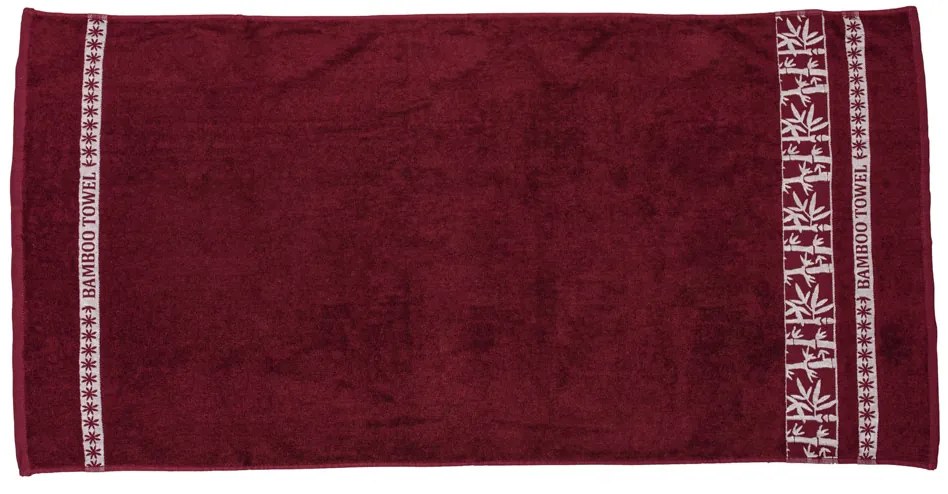 Bambusz törölköző BAMBOO 50x90 cm bordó, 70% bambuszszál | 30% pamut