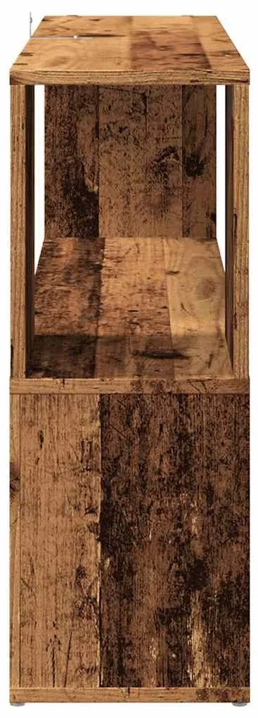 antik fa színű szerelt fa könyvszekrény 100 x 24 x 63 cm