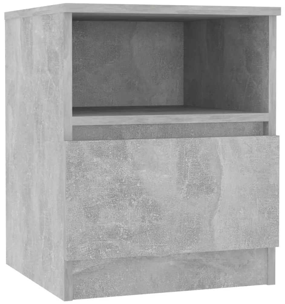 2 db betonszürke szerelt fa éjjeliszekrény 40 x 40 x 50 cm