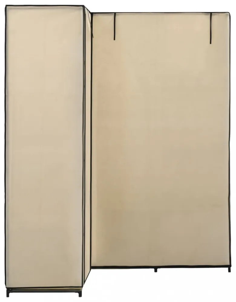 krémszínű sarok ruhásszekrény 130 x 87 x 169 cm