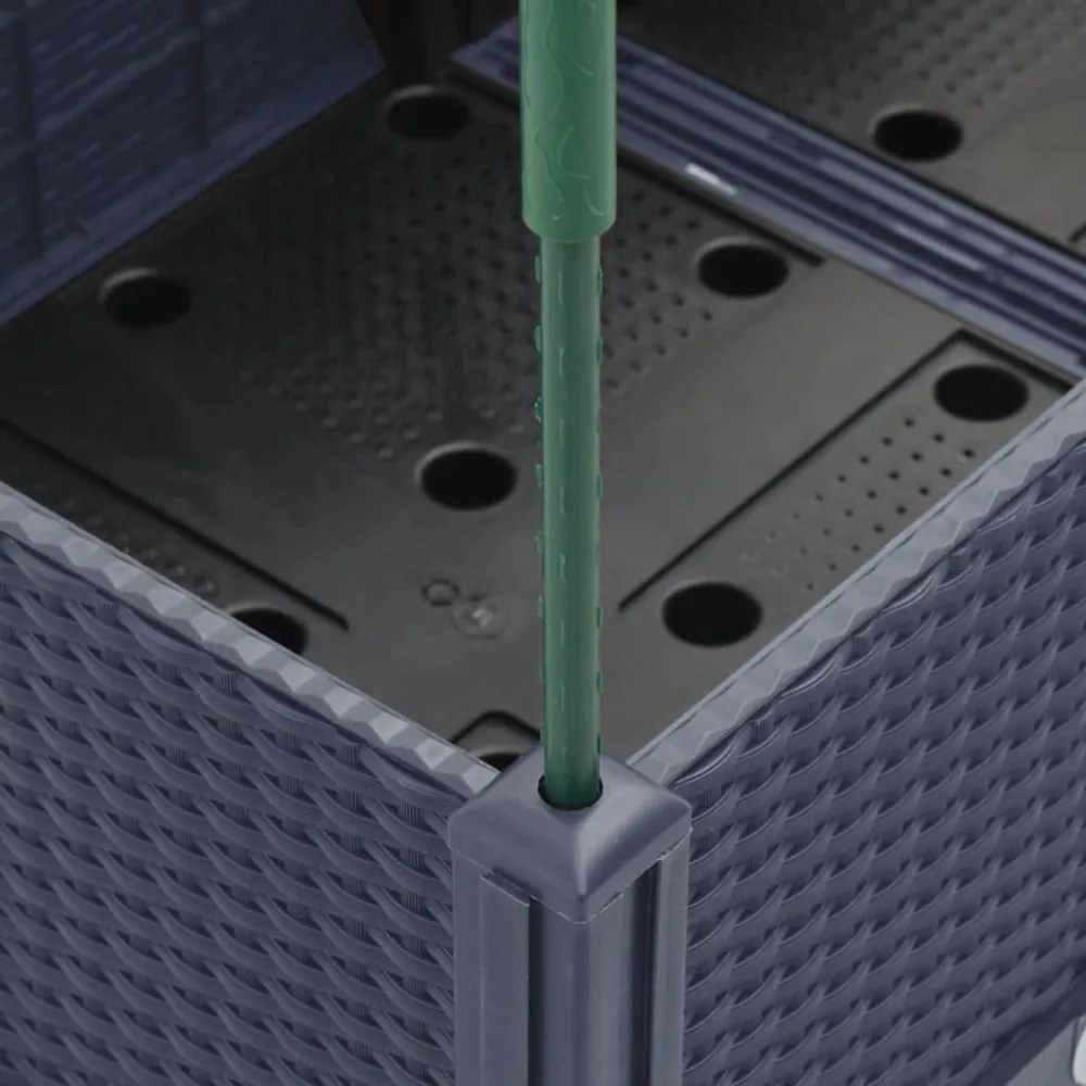 kékszürke polipropilén rácsos kerti ültetőláda 40 x 40 x 142,5 cm