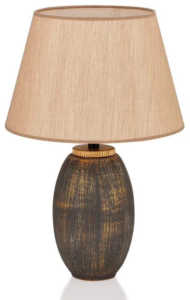 Szürke-bézs asztali lámpa textil búrával (magasság 46 cm) – Opviq lights
