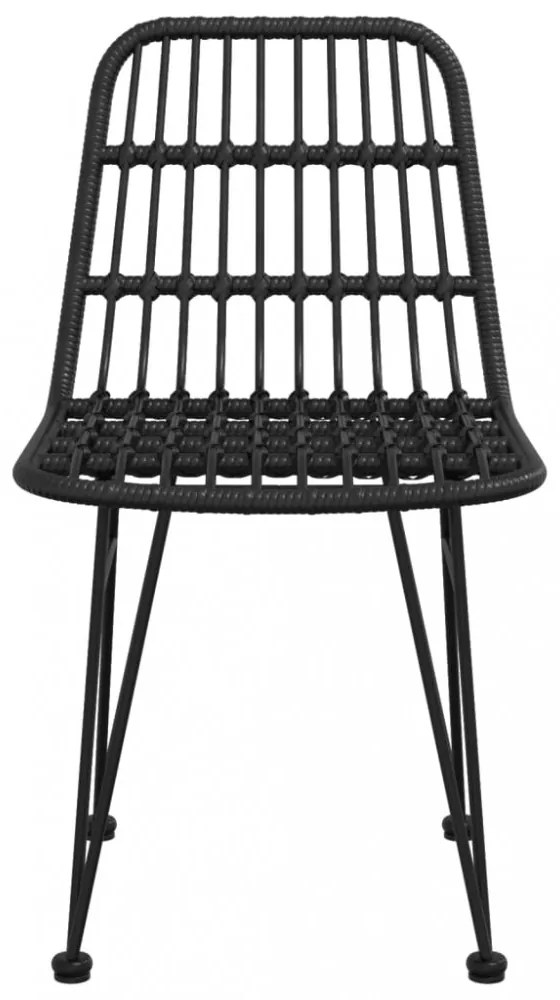 2 db fekete polietilén rattan kerti szék 48 x 62 x 84 cm