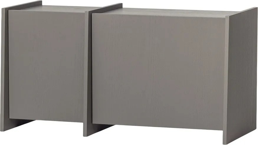 Szürke TV-állvány kőrisfa dekorral 102x53x44 cm Brock – WOOOD