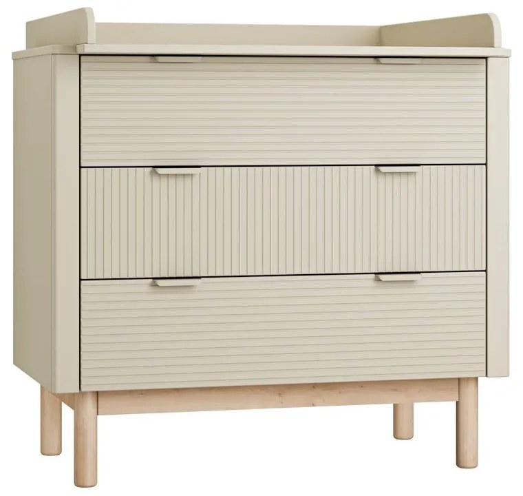 Bézs alacsony gyerek komód 100x52 cm Miloo – Pinio
