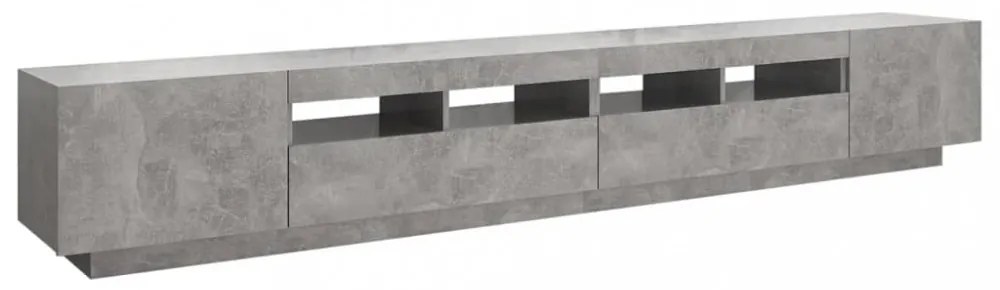 betonszürke TV-szekrény LED-lámpákkal 260 x 35 x 40 cm